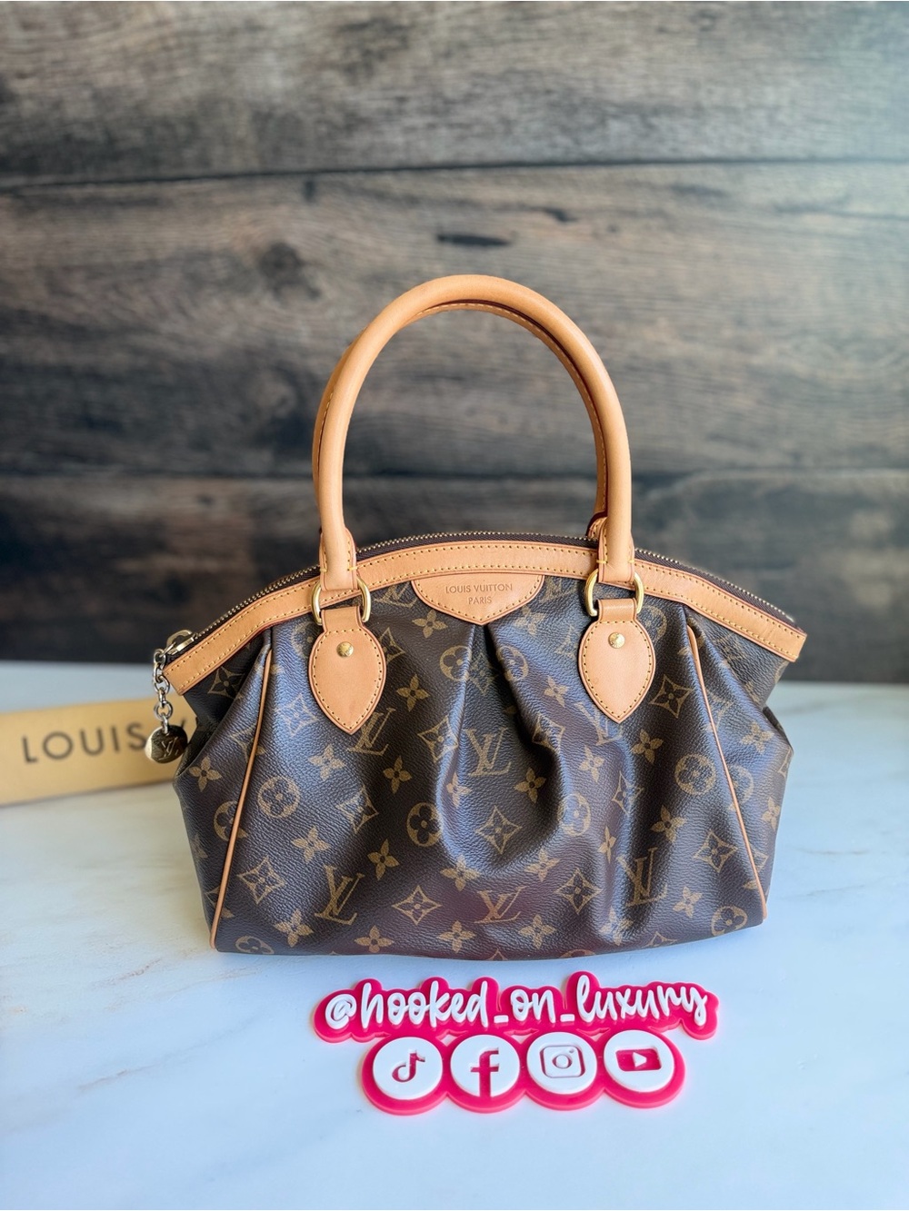 Authentic Louis Vuitton Tivoli PM Monogram Shoulder Handbag Tote Purse